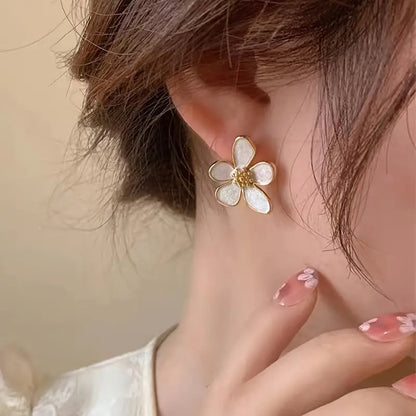 Camellia Shaped Stud Earrings