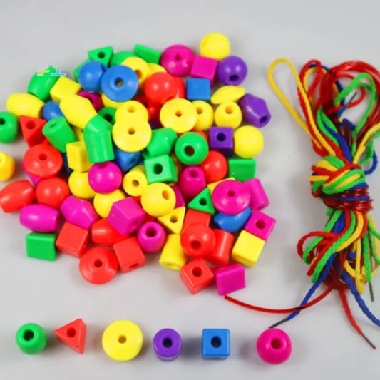 50Pcs Geometric Figure Plastic Threading Beads