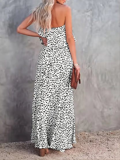 Full Printed Split Thigh Dress