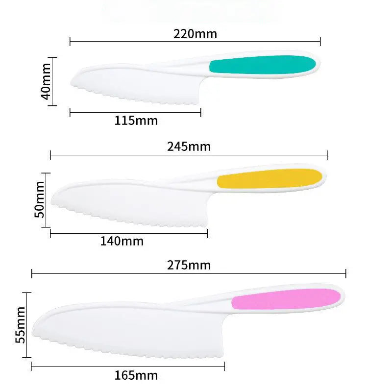 Kids plastic Knife set of 3