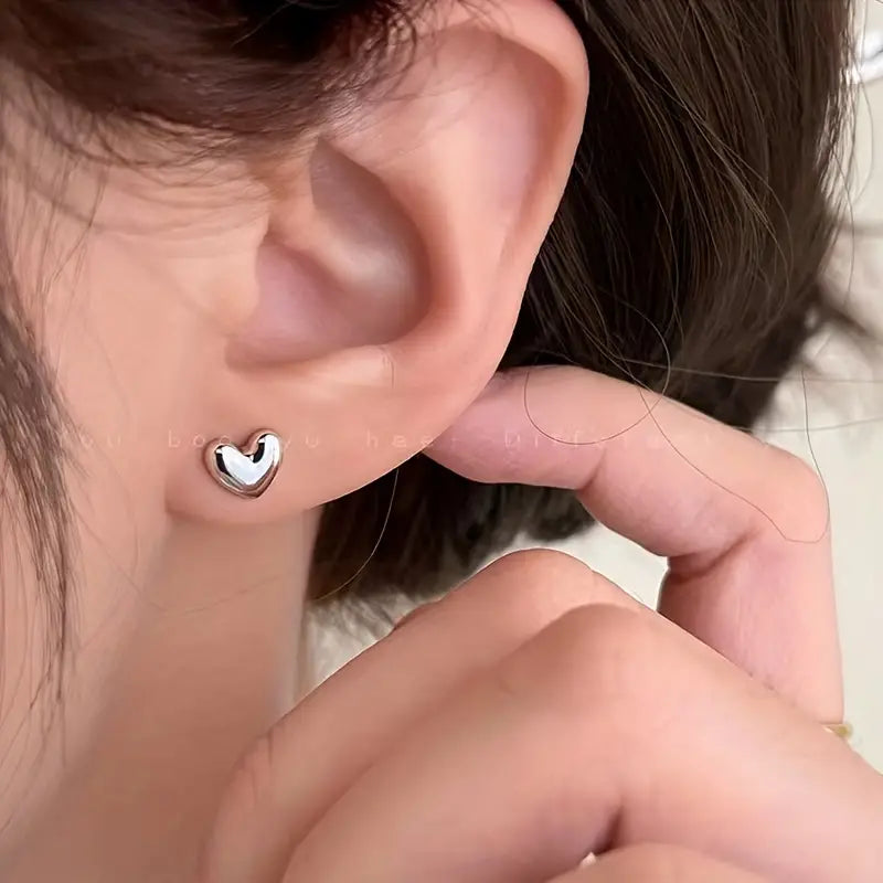 Mini Heart Design Stud Earrings